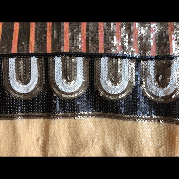 English Rose Yellow Sunrise Sequin Mini Skirt- size M/L - Picture 12 of 14